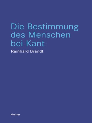 cover image of Die Bestimmung des Menschen bei Kant
